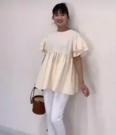 fitmore カットワークレースブラウス　イエローのサムネイル