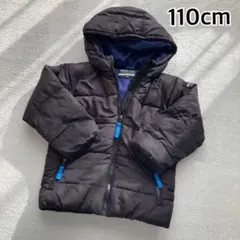 110cm フード付き黒ダウンコート