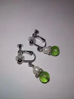 ハンドメイドパールイヤリング