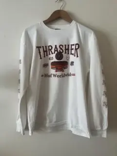 THRASHER HUF Worldwide 長袖カットソー ホワイトのサムネイル