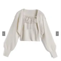 GRL ファーキャミソール×ボレロニットアンサンブル[an1918]