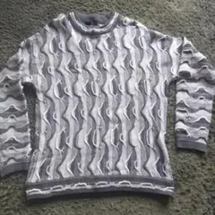 HARE 波模様 ニットセーター Sサイズ グレー