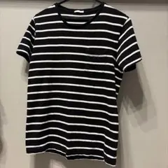 GU Tシャツ　白×黒　ボーダー