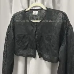 merry jenny ブラック クロップドカーディガン