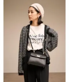 snidel Sustainableニットツイードカーディガン