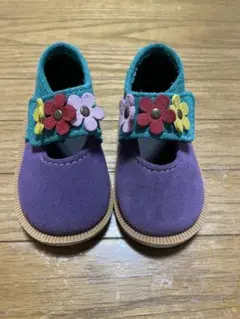 ベビーシューズ 12.5cm 花柄 スエード調