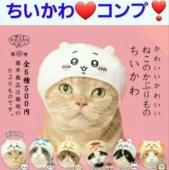 可愛いちいかわ ねこのかぶりものコンプ❣️