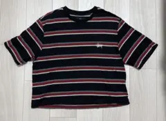 Stussy ボーダーストライプ Tシャツ ブラック M