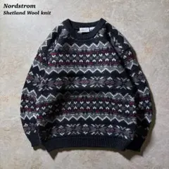 Nordstrom別注wool knit Shetland100%ブラック当時物のサムネイル