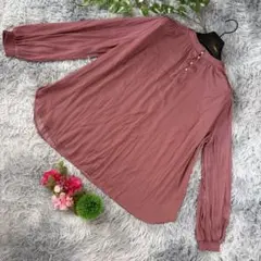 ✨MK MICHEL KLEIN✨サイズ38(M)ピンク 長袖シャツ ボタン付きのサムネイル