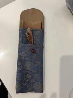 d653 灰匙＆灰匙布袋セット 灰匙煮色6本、灰匙入布袋紺 茶道具 古物 d653 灰匙＆灰匙布袋セット 灰匙煮色6本、灰匙入布袋紺 茶道具 古物