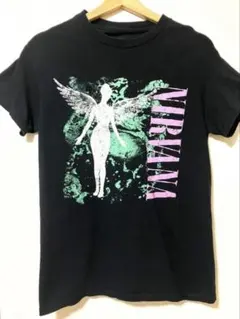 NIRVANA 花柄プリント Tシャツ 黒 - メルカリ