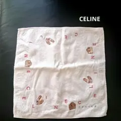 CELINE セリーヌ タオルハンカチ ピンク 刺繍のサムネイル