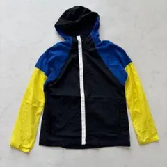 adidas ナイロンジャケット フード付 S相当（D474）