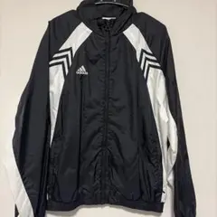 adidas ナイロンジャケット 黒/白