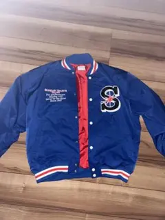 ネイビー スタジャン 刺繍入り