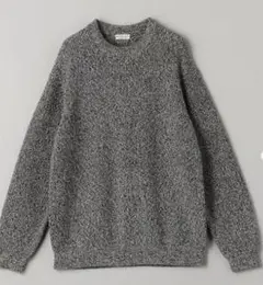 BEAUTY&YOUTH クリスプ アゼ フォルム クルーネック コットンニット