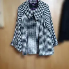 ハウンドトゥース柄オーバーサイズ　Aラインコート