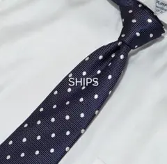 【最終値下げ・美品】SHIPS ネクタイ ネイビー ドットのサムネイル