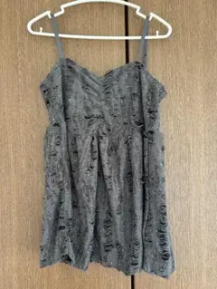 グレー フリルビスチェ