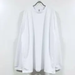 新品 スーパー ビッグ ドライ 長袖 Tシャツ 無地 メンズ ホワイト 5Lのサムネイル