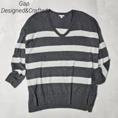 Gap Designed&Crafted/ボーダーVネックニット/ゆったりM-Lのサムネイル