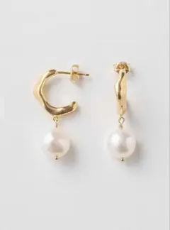 ete SOLDOUT品 パールフープピアス ゴールド 値下げ交渉可