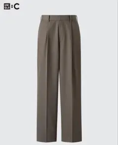 UNIQLO C タックワイドテーパードパンツ ブラウン XS ユニクロC 新品