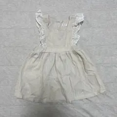 美品　エプロンワンピース　80cm ナチュラル　Sophitica レース　白のサムネイル