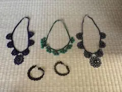 ビ－ズ編み　ハンドメイド　ネックレス　ブレスレット