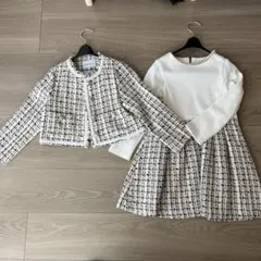 ツイードジャケットとAラインドレスセット