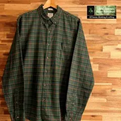 【I21】J.crew ネルシャツ 長袖シャツ BDシャツ グリーン メンズ L