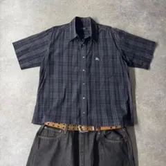 Burberry バーバリー 半袖チェックシャツ 短丈 ブラック 黒 cboyのサムネイル