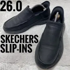 スケッチャーズ スリップイン 26.0cm メンズ スリッポン ブラック