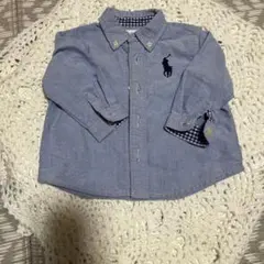 ラルフローレン 子供用ライトブルー長袖シャツ