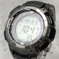 【美品 軽量】カシオ プロトレック チタン ソーラー電波時計 高度 気圧 温度