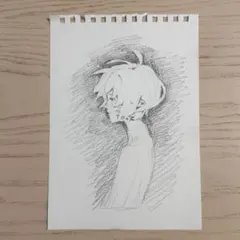 手描きイラスト 原画 鉛筆画