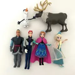 アナと雪の女王 アナ雪 フィギュアセット 6体 着せ替え 可動式