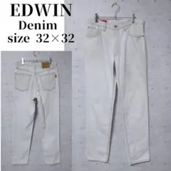 EDWIN デニムパンツ ホワイトブルー 32×32 メンズ　古着　ステッチ