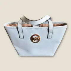 【正規品】MICHAEL KORSライトブルー トートバッグ ゴールドロゴ