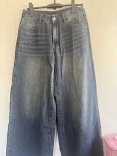 ワイドデニムパンツ インディゴ Mのサムネイル