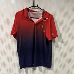 FILA フード付きポロシャツ 赤青グラデーションのサムネイル