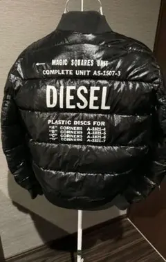【美品】DIESEL 中綿ジャケット ブラック 防風 ナイロン S ディーゼル