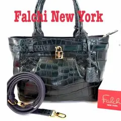 極美品　ファルチ　2way ハンドバック ショルダーバッグ　クロコダイル