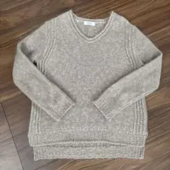 HUMAN WOMAN コットンスラブモヘア ニット