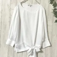 ナラカミーチェ ブラウス S ホワイト 七分袖 オフィス 上品 美シルエット