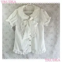 TRUDEA 半袖 ブラウス ホワイト レース リボンのサムネイル