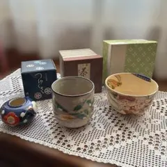和風デザイン 陶器茶碗 3点まとめ売り