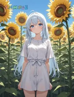 b709 AI美女 美少女 A4 アニメ イラスト アート ポスター グラビア