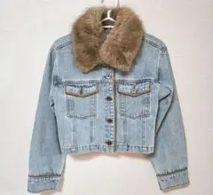 20日0時削除✨NICE CLAUP フェイクファー襟パイピングジャケット